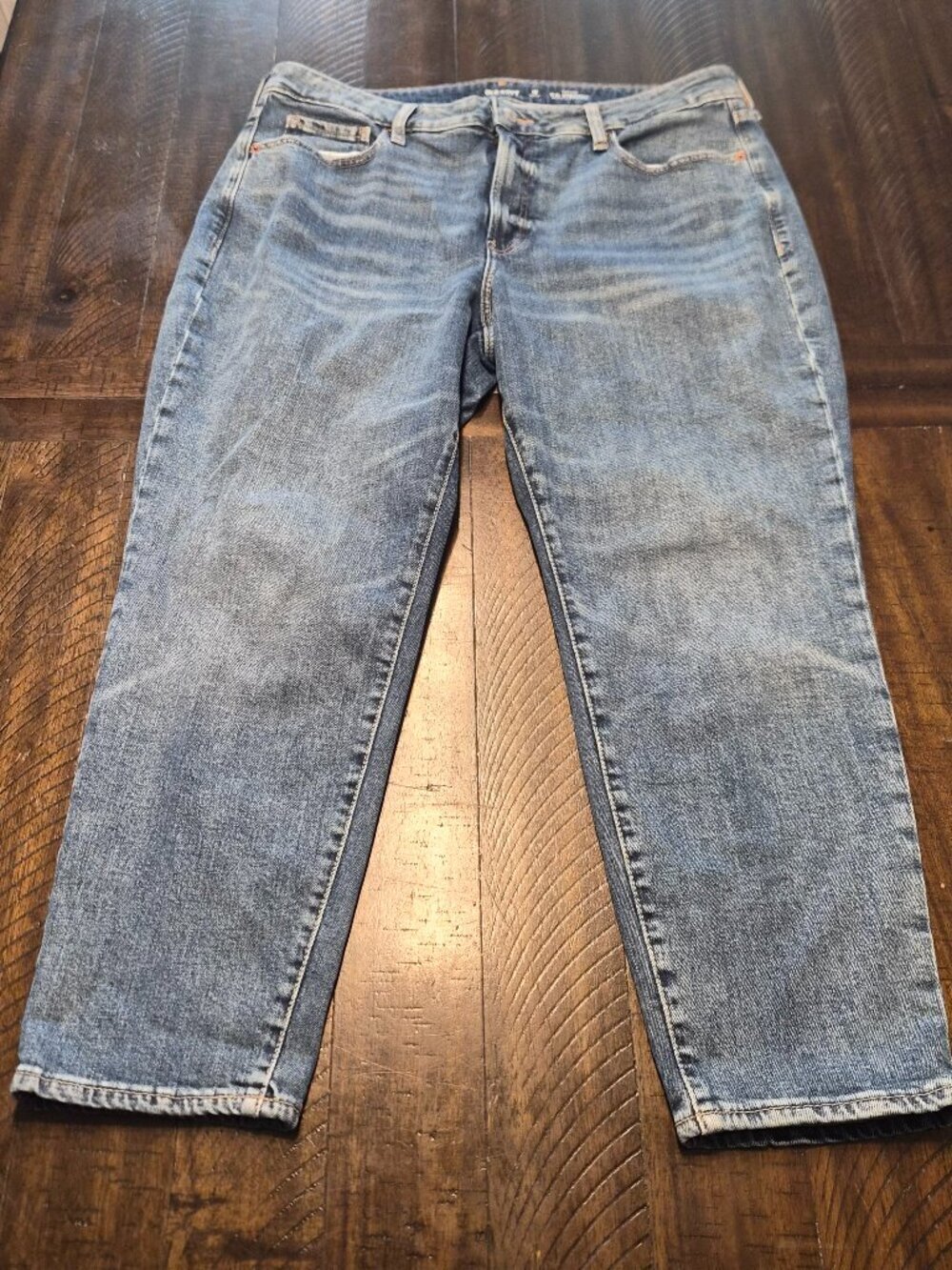 Old Navy Women Jeans Size 16 Petite 16P High Rise OG Straight Blue Denim G269